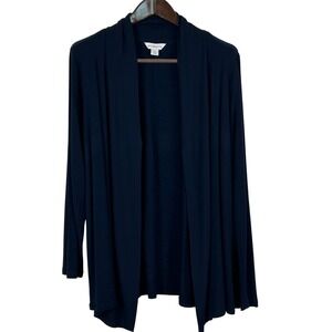 Liz Claiborne Navy Blue Open Front Cardigan Sweater XXL Rayon Spandex Duster